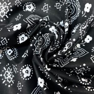 Bandana Print Poly Cotton 58 Inch Wide - Black