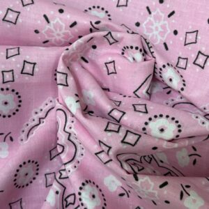Bandana Print Poly Cotton 58 Inch Wide - Pink