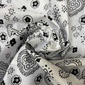 Bandana Print Poly Cotton 58 Inch Wide - White