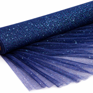 Glitter Tulle Fabric Bolt 54 Inch Wide – 10 Yards Roll - Navy Blue