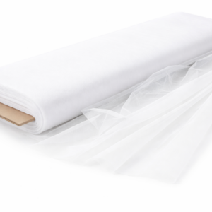 Polyester Tulle Fabric Bolt 54 Inch Wide – 40 Yards Roll - White