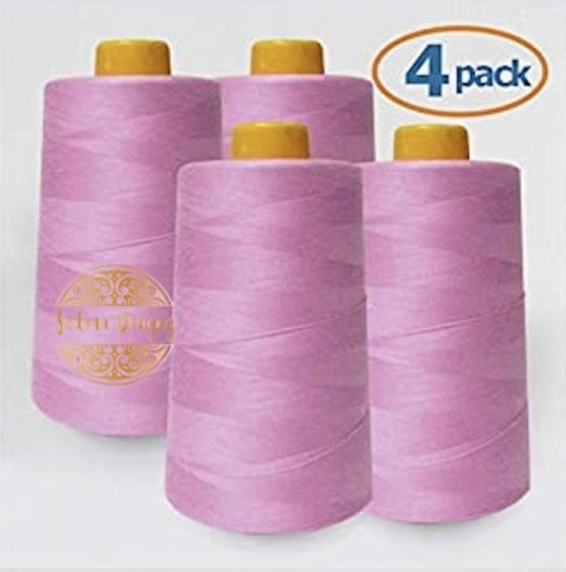  IZO Home Goods 4-Pack of 6000 Yards (Each) Black Serger Cone  Thread All Purpose Sewing Thread Polyester Spools Overlock (Serger,Over  Lock, Merrow, Single Needle)