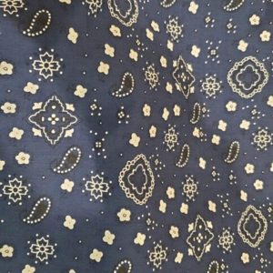 Bandana Print Poly Cotton 58 Inch Wide - Navy Blue