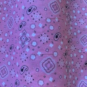 Bandana Print Poly Cotton 58 Inch Wide - Pink