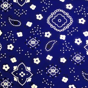 Bandana Print Poly Cotton 58 Inch Wide - Royal Blue