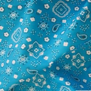 Bandana Print Poly Cotton 58 Inch Wide - Turquoise