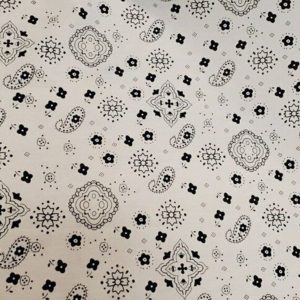 Bandana Print Poly Cotton 58 Inch Wide - White