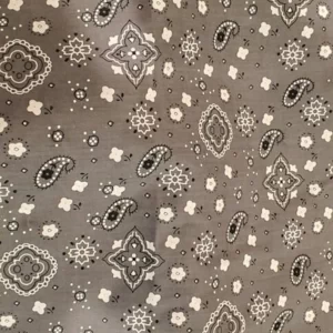 Bandana Print Poly Cotton 58 Inch Wide - Gray