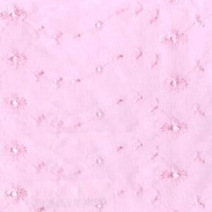 60" Wide Poly Cotton Broadcloth All Over Embroidery Eyelet Fabric - Pink