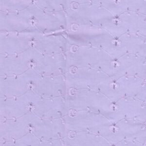 60" Wide Poly Cotton Broadcloth All Over Embroidery Eyelet Fabric - Lavender