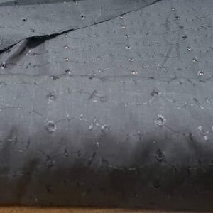 60" Wide Poly Cotton Broadcloth All Over Embroidery Eyelet Fabric - Black