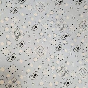 Bandana Print Poly Cotton 58 Inch Wide - Baby Blue