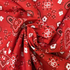 Bandana Print Poly Cotton 58 Inch Wide - Red