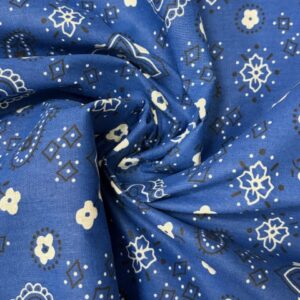 Bandana Print Poly Cotton 58 Inch Wide - Royal Blue