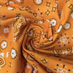 Bandana Print Poly Cotton 58 Inch Wide - Tangerine