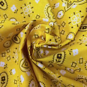 Bandana Print Poly Cotton 58 Inch Wide - Yellow