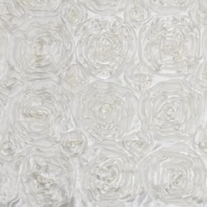Ivory Rosette Satin Fabric 50 inches wide by the yard