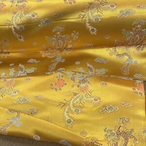 45" Wide Chinese Dragon Brocade Fabric - Gold
