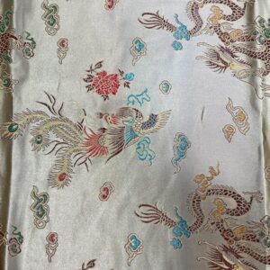 45" Wide Chinese Dragon Brocade Fabric - Ivory