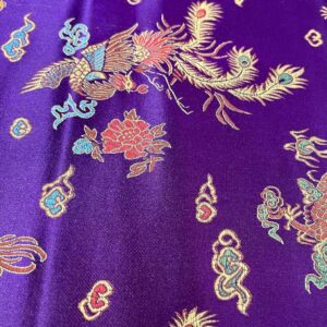 45" Wide Chinese Dragon Brocade Fabric - Purple