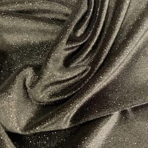 60" Wide Glitter Poly Spandex Velvet Fabric - Black