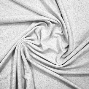 58" Wide Glitter ITY Fabric - 95% Polyester 5% Spandex - White