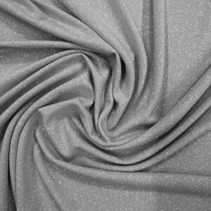 58" Wide Glitter ITY Fabric - 95% Polyester 5% Spandex - Silver