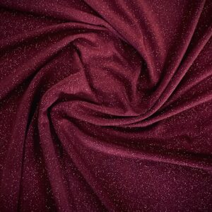 58" Wide Glitter ITY Fabric - 95% Polyester 5% Spandex - Burgundy