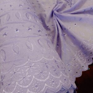 41" Wide Poly Cotton Broadcloth All Over Embroidery Eyelet Fabric - Lavender