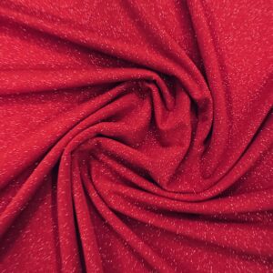58" Wide Glitter ITY Fabric - 95% Polyester 5% Spandex - Red