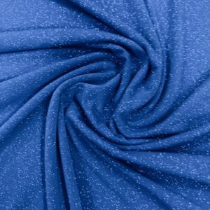 58" Wide Glitter ITY Fabric - 95% Polyester 5% Spandex - Royal Blue