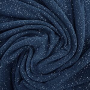 58" Wide Glitter ITY Fabric - 95% Polyester 5% Spandex - Navy Blue