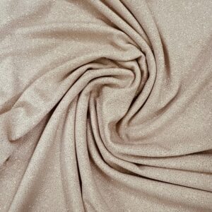 58" Wide Glitter ITY Fabric - 95% Polyester 5% Spandex - Beige