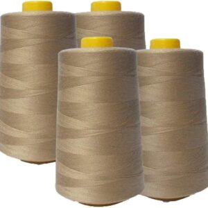 100% Polyester Threads - 4 Pack of 6000 Yard Each Spools - Camel