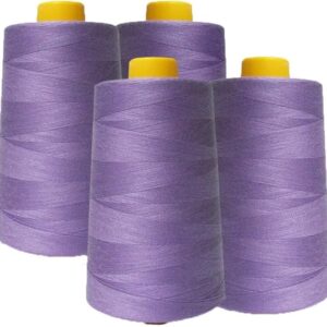 100% Polyester Threads - 4 Pack of 6000 Yard Each Spools - Lavender