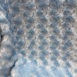 60 inch Wide Rose Faux Fur Fabric - Light Blue