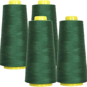 100% Polyester Threads - 4 Pack of 6000 Yard Each Spools - Pine Green