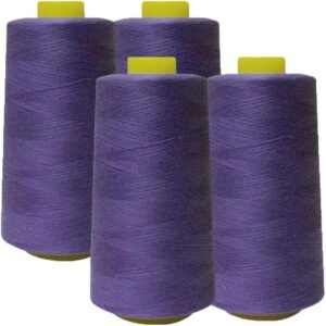 100% Polyester Threads - 4 Pack of 6000 Yard Each Spools - Purple