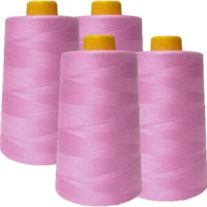 100% Polyester Threads - 4 Pack of 6000 Yard Each Spools - Rose Pink