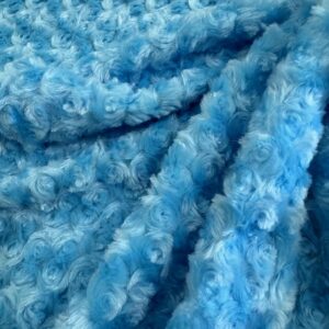60 inch Wide Rose Faux Fur Fabric - Turquoise