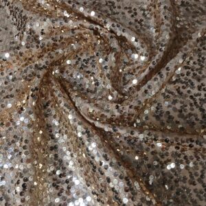 55” Wide Rain Drop Sequin Taffeta Fabric - Champagne
