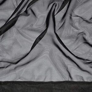 120" Wide Sheer Voile Chiffon Fabric - Black