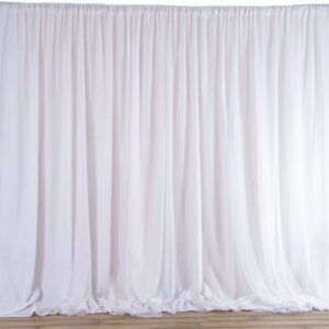 115" x 86" Chiffon Voile Curtains Drapes Panels - White