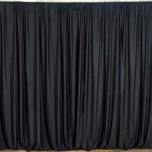 10 Feet Wide Polyester Drapes Panels - Black