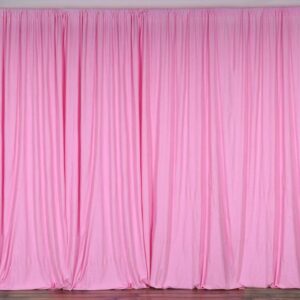 10 Feet Wide Polyester Drapes Panels - Pink
