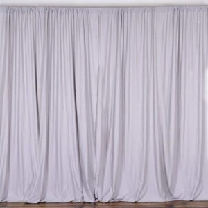 10 Feet Wide Polyester Drapes Panels - Silver