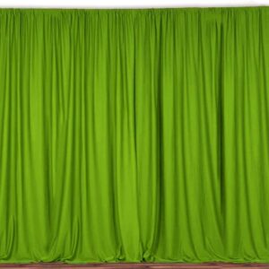 10 Feet Wide Polyester Drapes Panels - Lime Green