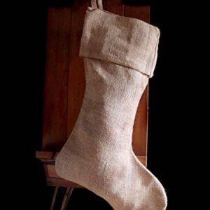 Natural Burlap Christmas Stocking - 24 inch