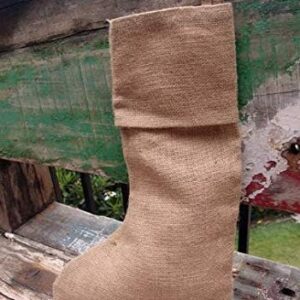 Natural Burlap Christmas Stocking - 16 inch