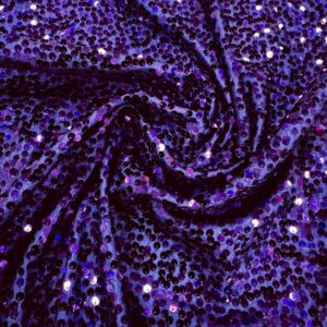 55” Wide Rain Drop Sequin Taffeta Fabric - Purple